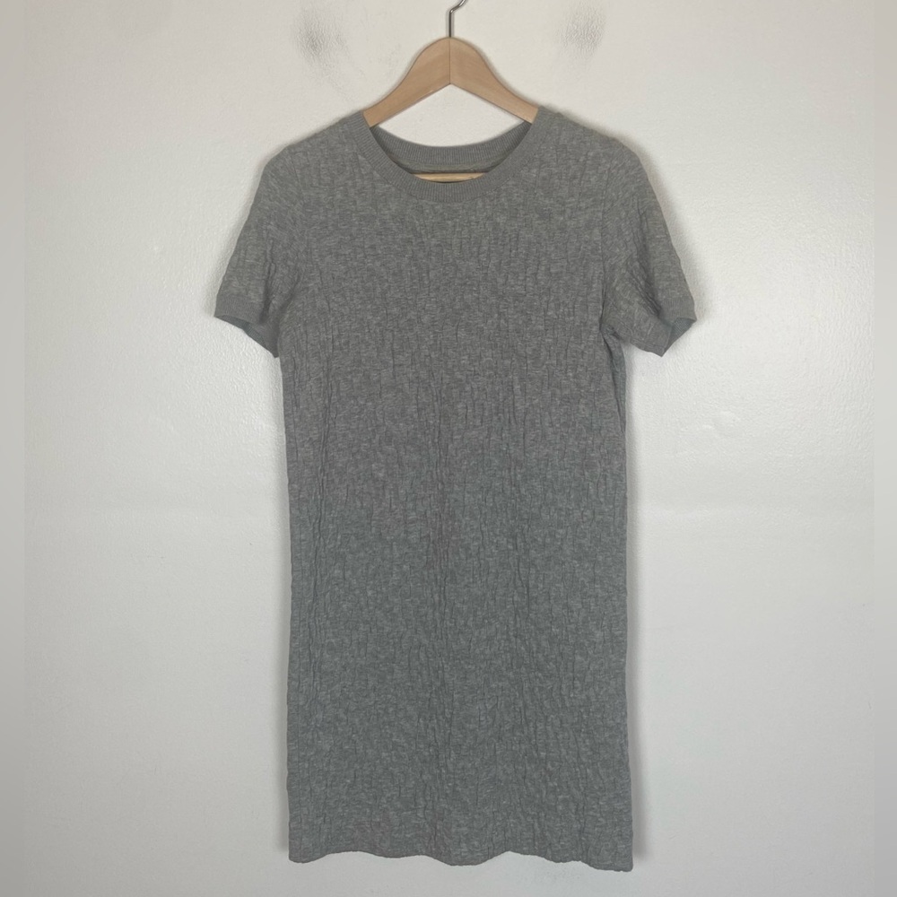 COS Women's Knit Midi Dress Size XS Color Gray Textured Short Sleeves